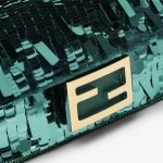 FENDI Baguette® Mini Bag embroidered with green sequins - Image 2